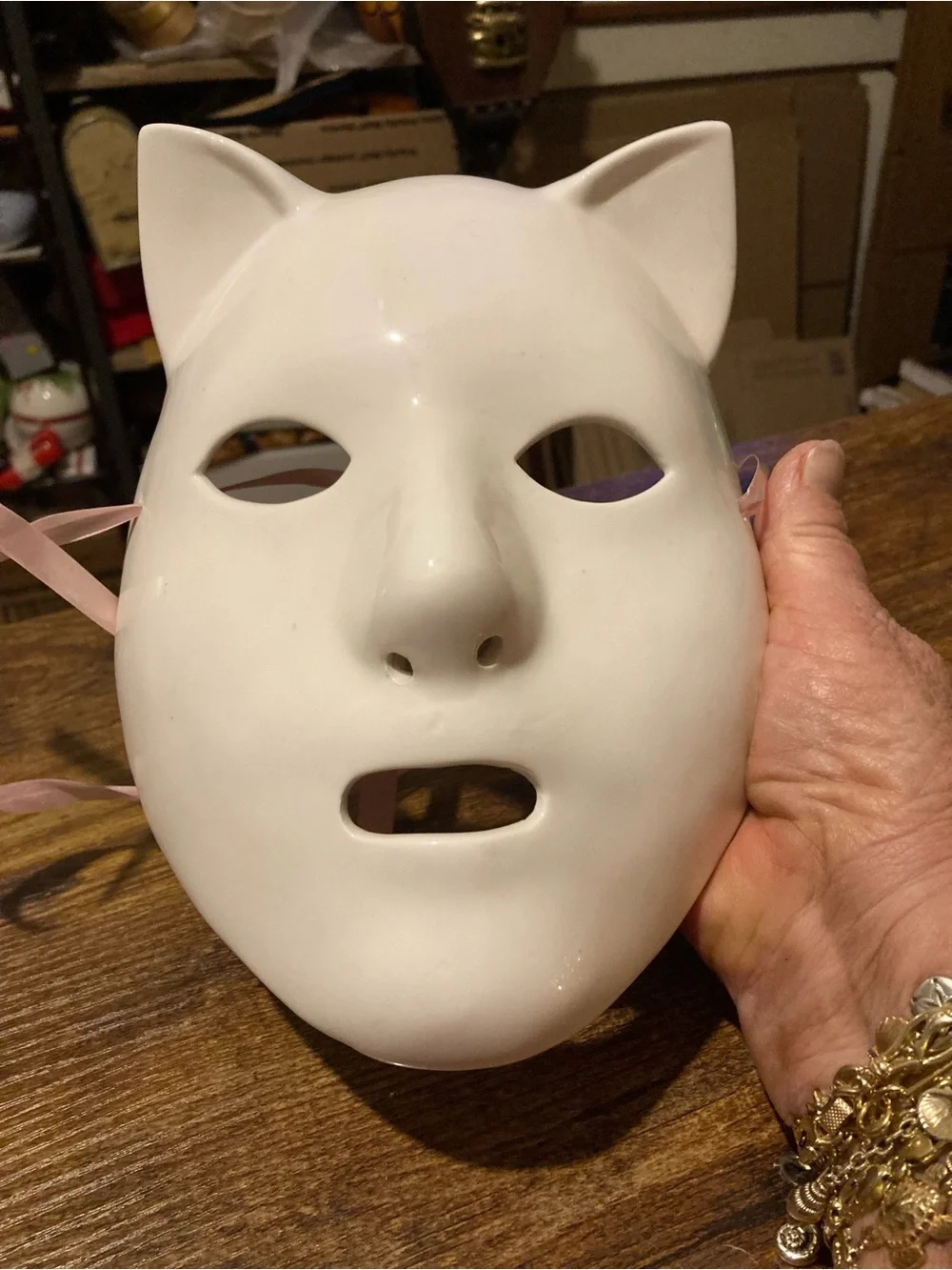 Vintage Pier One solid ceramic face wall hanging